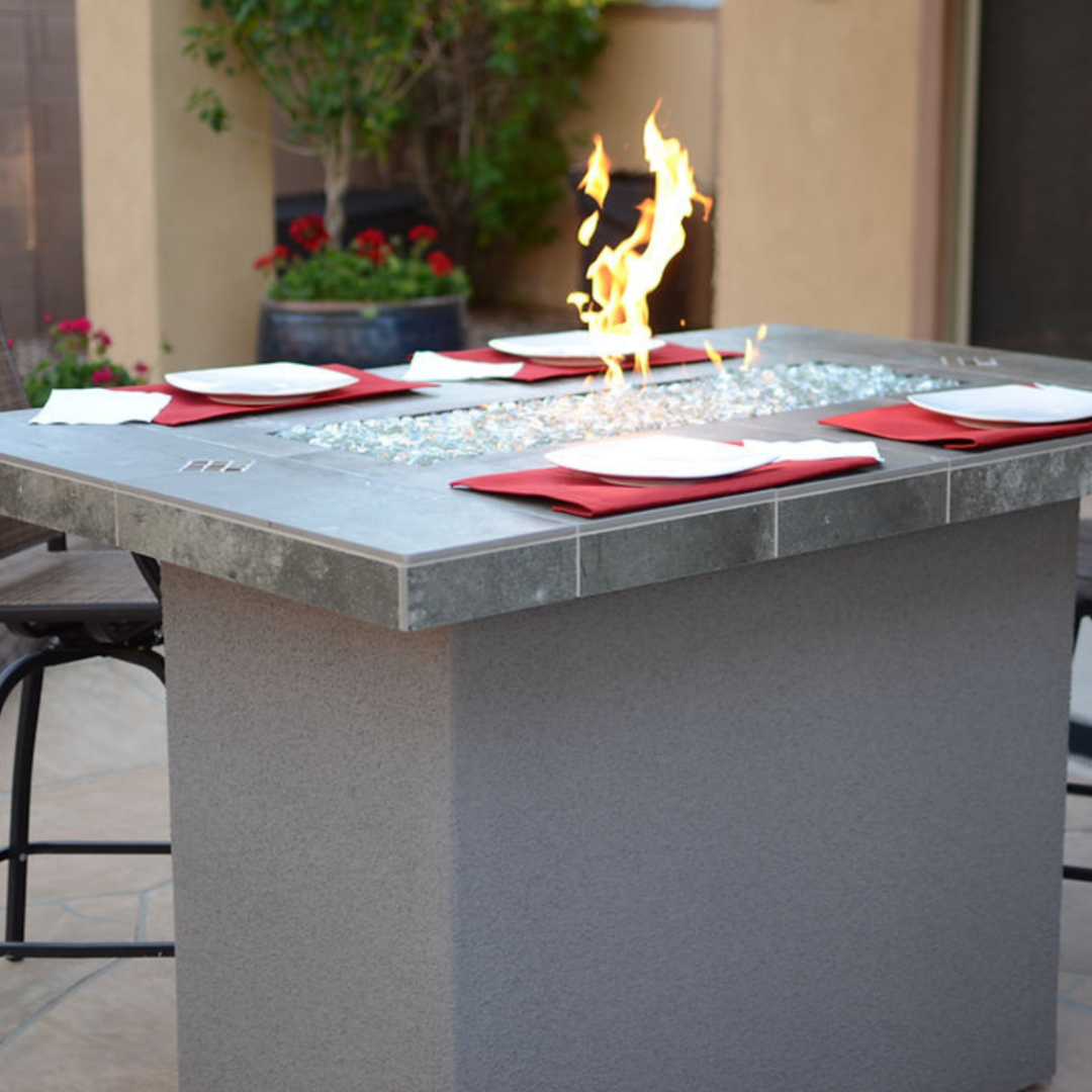 Kokomo Entertainer Bar Gas Fire Pit Table with fire glass