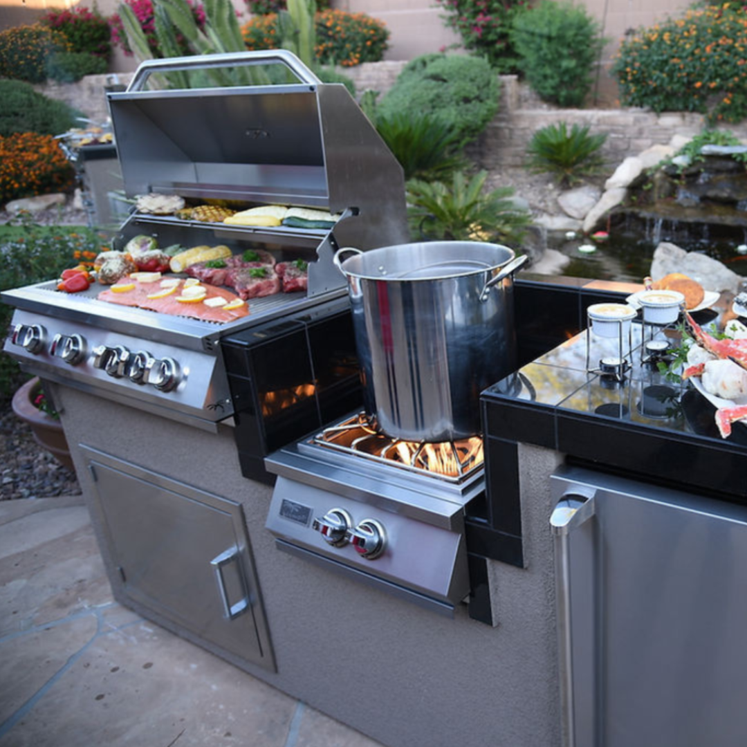 Kokomo Power Burner 4 Burner 32 inch Built-In Barbeque Grill Island Kitchen Package