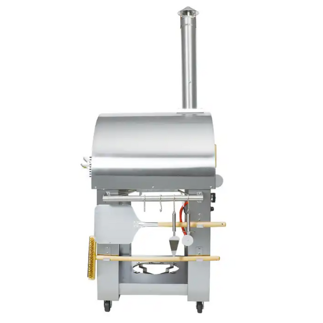 Kokomo 32 Inch Dual Fuel Gas or Wood Fired Stainless Steel Pizza Oven