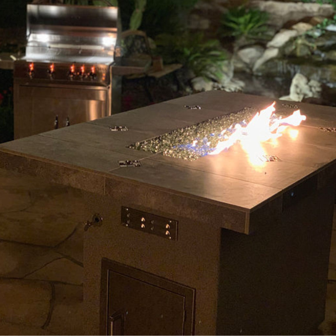 Kokomo Entertainer Bar Gas Fire Pit Table with fire glass