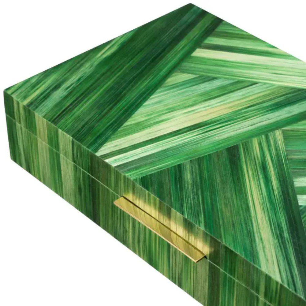 Eichholtz Box Harvard Straw marquetry green