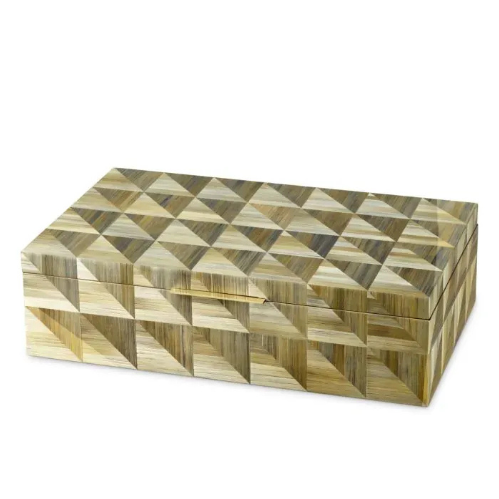 Eichholtz Box Hilgard Straw marquetry brown