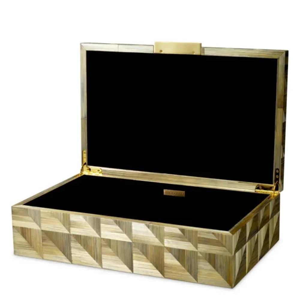 Eichholtz Box Hilgard Straw marquetry brown