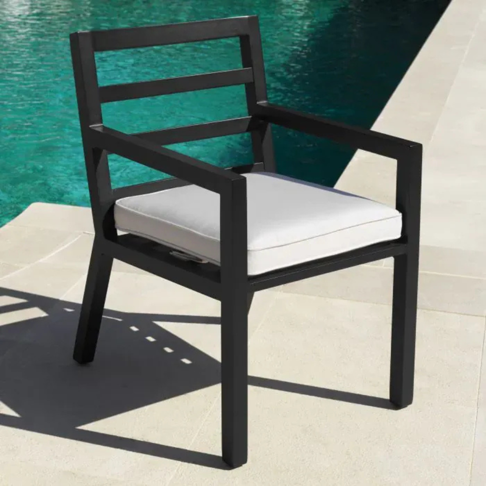 Eichholtz Outdoor Dining Chair Delta Black finish | sunbrella canvas