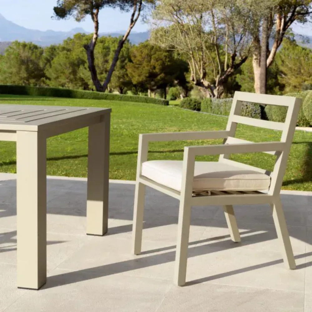 Eichholtz Outdoor Dining Chair Delta Sand finish | sunbrella canvas