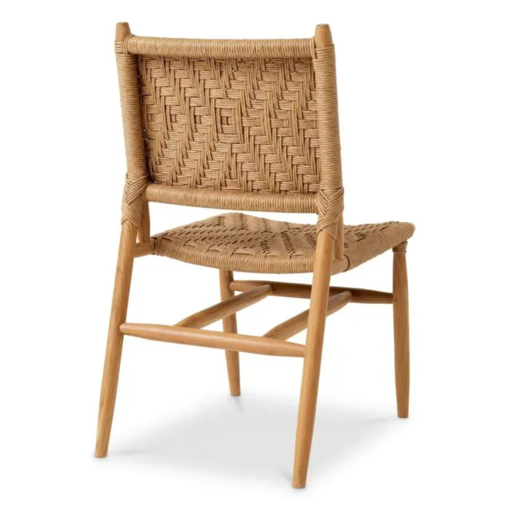 Eichholtz Outdoor Dining Chair Laroc set of 2 Natural teak | natural color weave