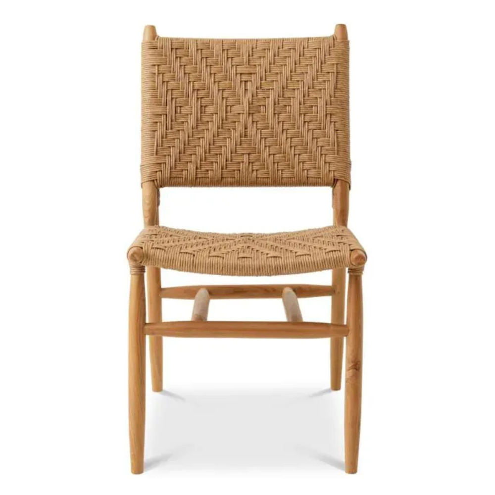 Eichholtz Outdoor Dining Chair Laroc set of 2 Natural teak | natural color weave