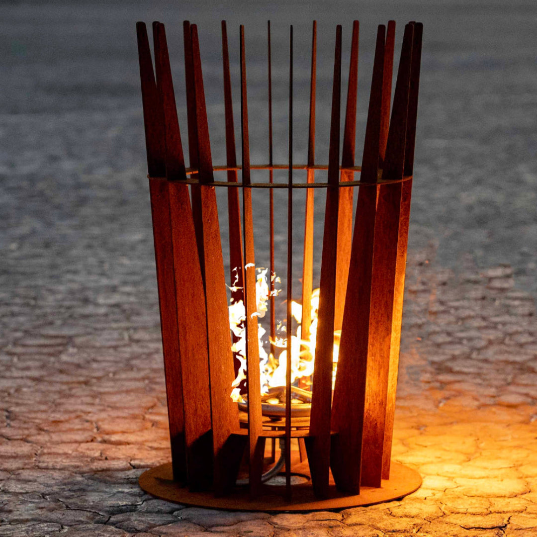 The Outdoor Plus The Starlight Fire Sculpture Corten Steel