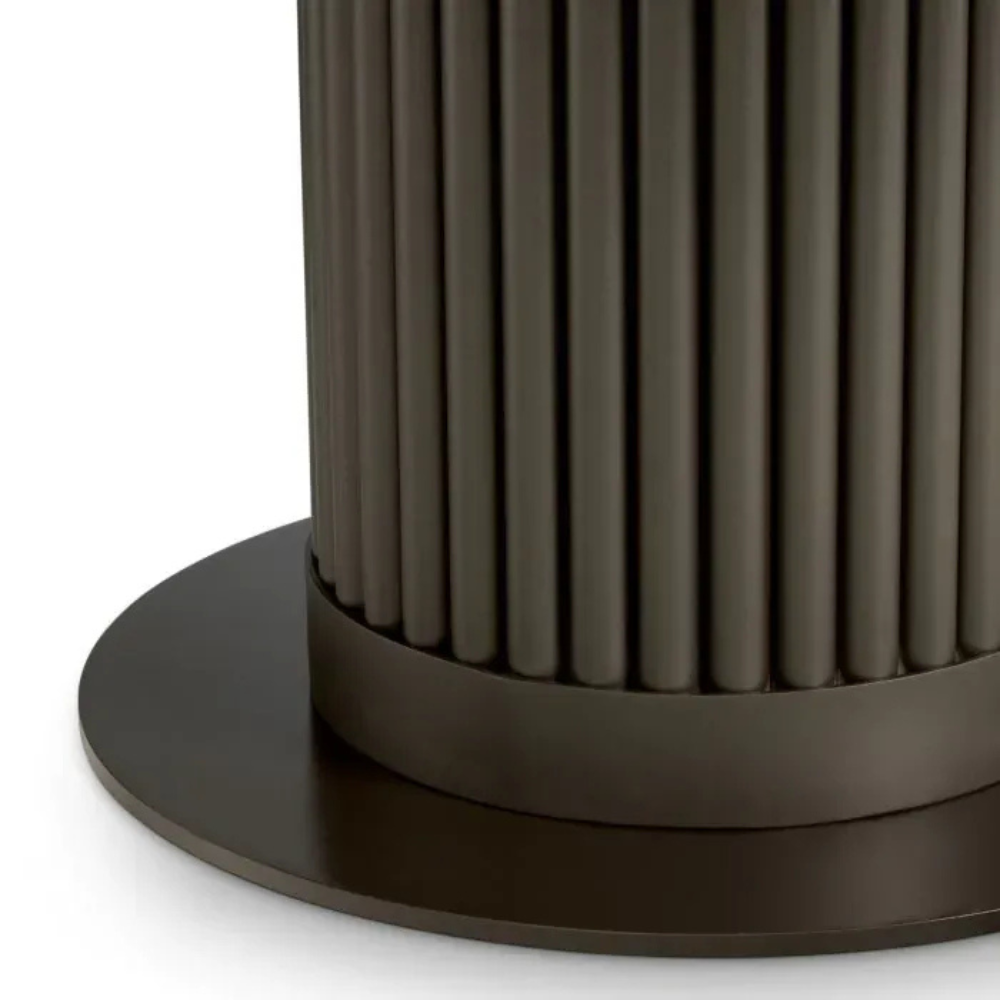 Eichholtz Outdoor Coffee Table Volterra Round Bronze finish | grey ceramic top