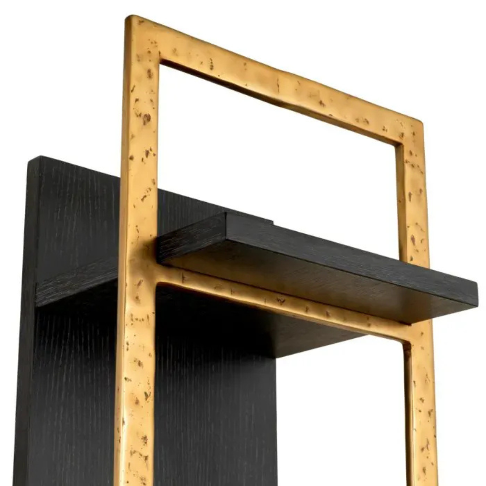 Eichholtz Wall Cabinet Belcanto Charcoal grey oak veneer | brushed brass finish