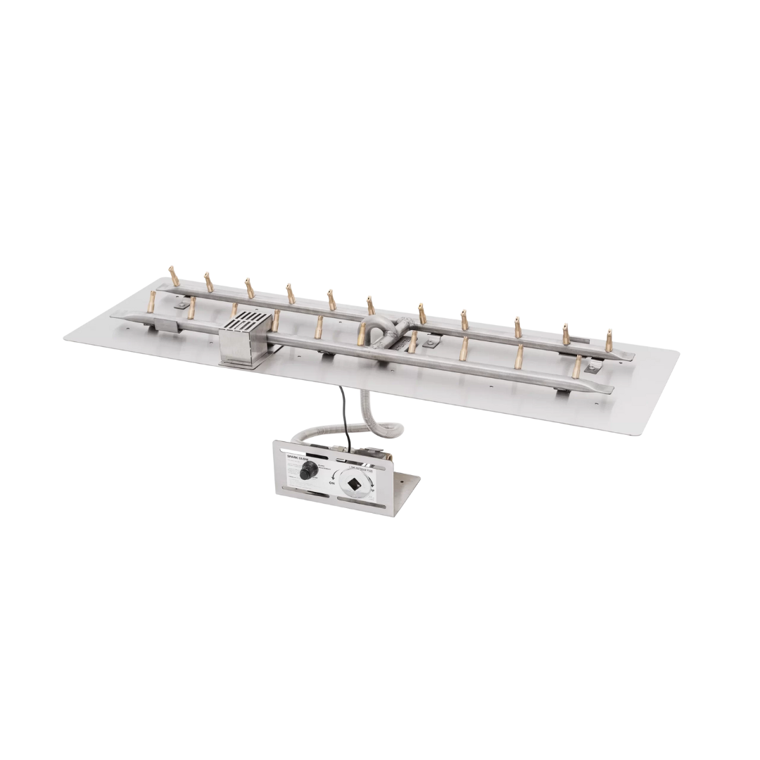 48" x 12" Rectangular Flat Pan & SS ‘H’ Bullet Burner