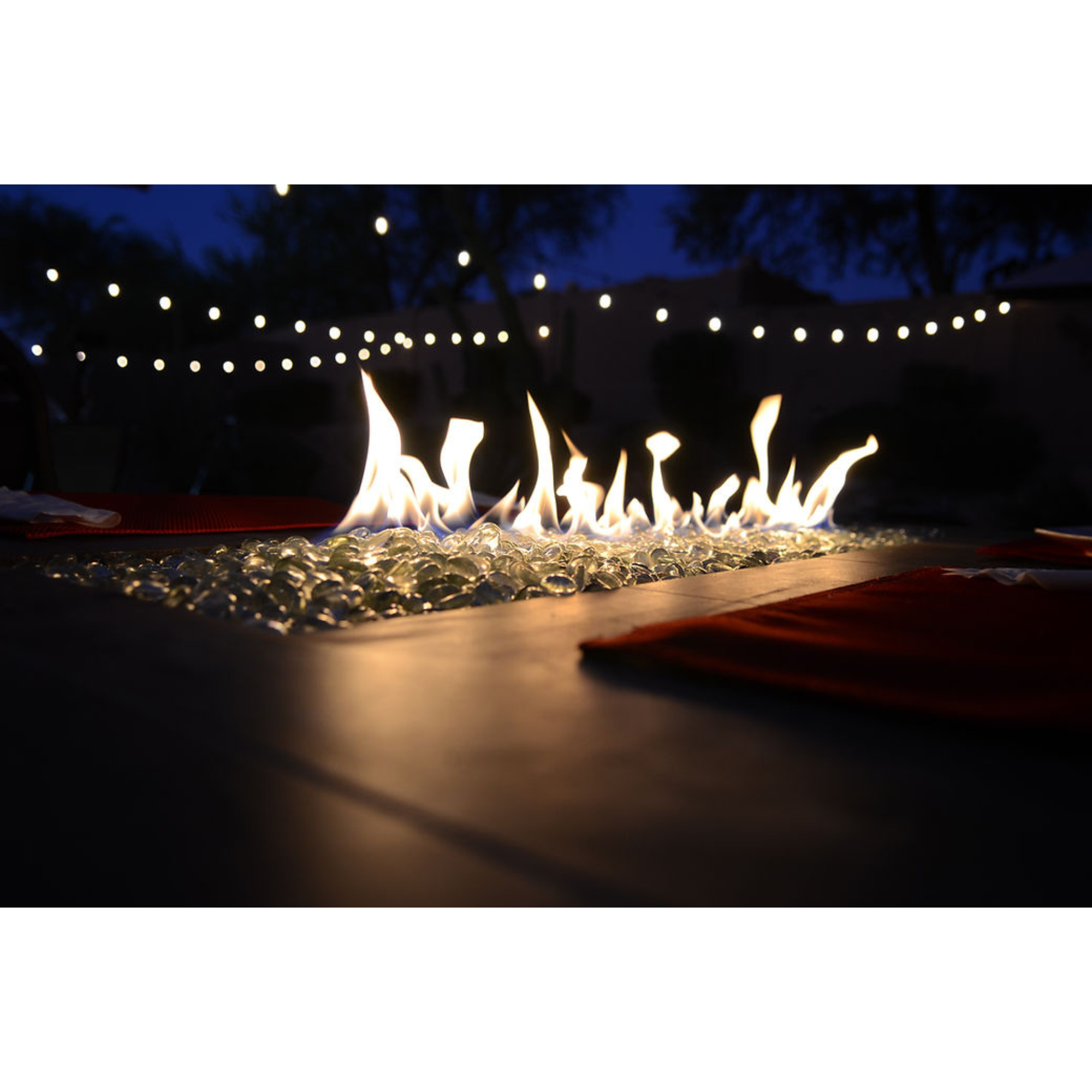 Entertainer Bar Gas Fire Pit Table with fire glass