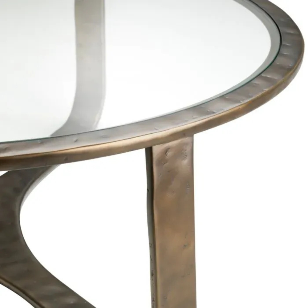 Eichholtz Coffee Table Cambronne Bronze finish | clear glass top