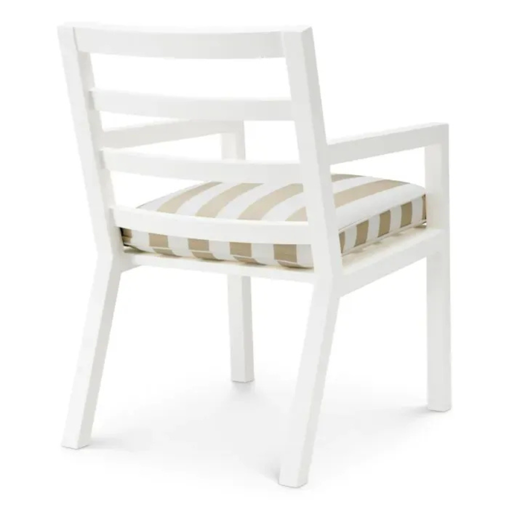 Eichholtz Outdoor Dining Chair Delta Matte white finish | florent beige
