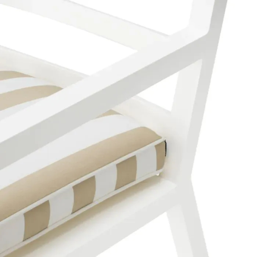 Eichholtz Outdoor Dining Chair Delta Matte white finish | florent beige