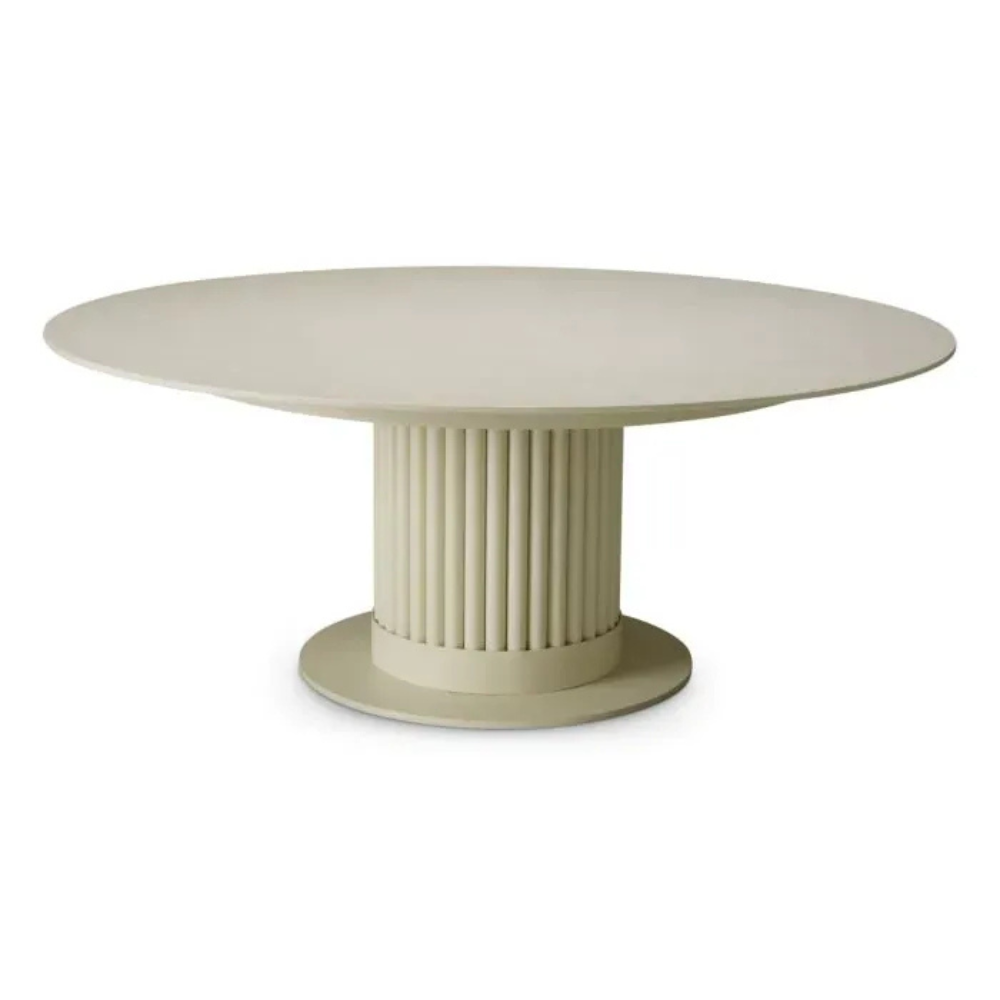 Eichholtz Outdoor Coffee Table Volterra Round Sand finish | cream ceramic top