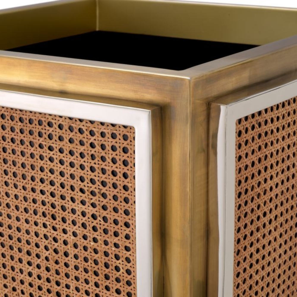 Eichholtz Planter Tropea Vintage brass finish | nickel finish | natural cane