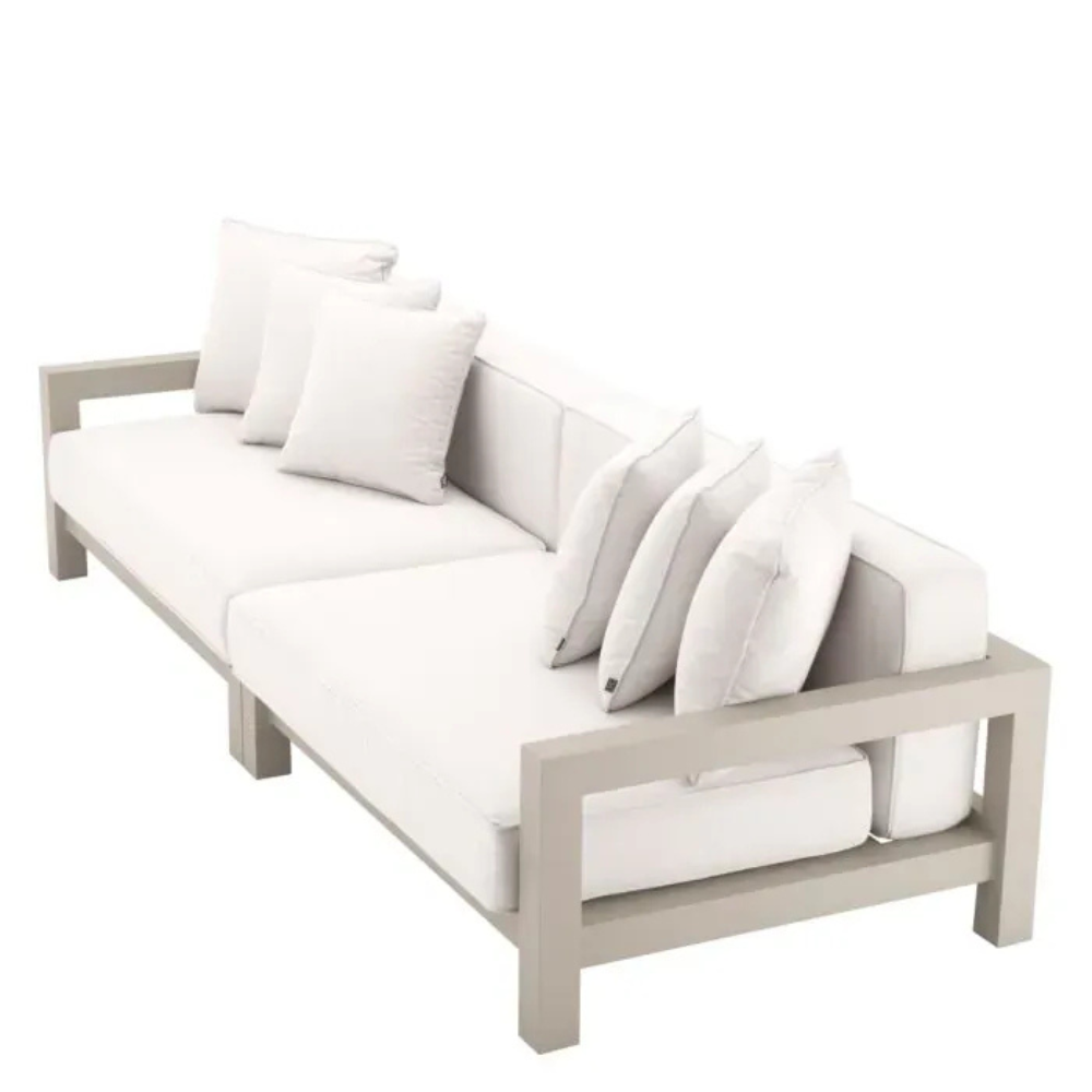 Eichholtz Outdoor Sofa Cap-Antibes Sand finish | sunbrella canvas