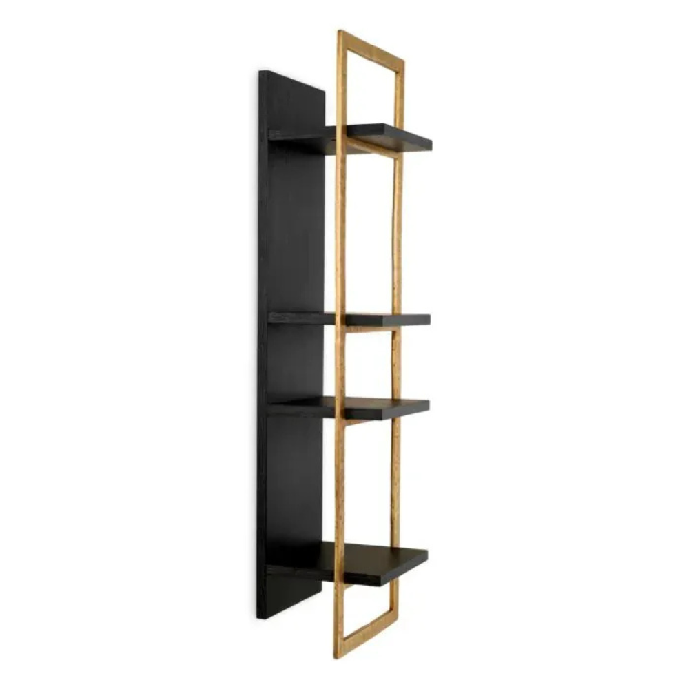 Eichholtz Wall Cabinet Belcanto Charcoal grey oak veneer | brushed brass finish