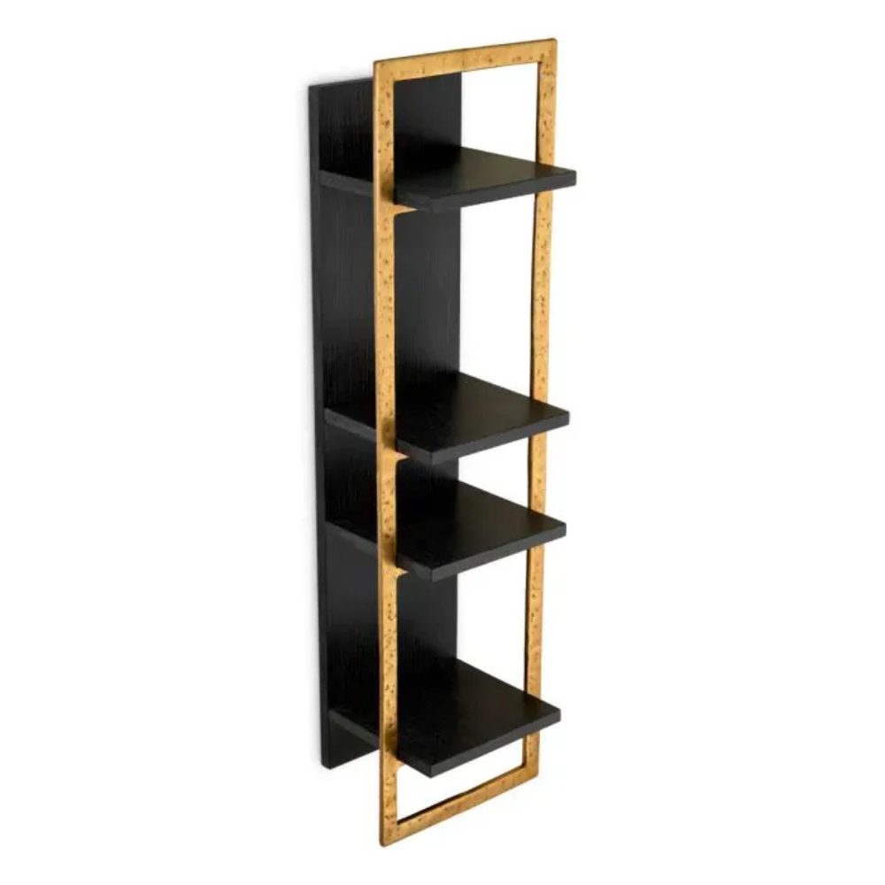 Eichholtz Wall Cabinet Belcanto Charcoal grey oak veneer | brushed brass finish