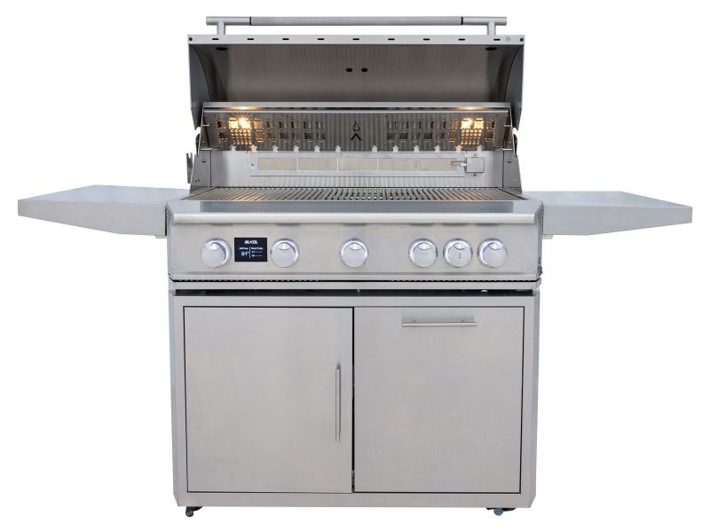 Blaze 40-Inch 5-Burner LTE Gas Grill with Rear Burner and Built-in Lighting System Freestanding
