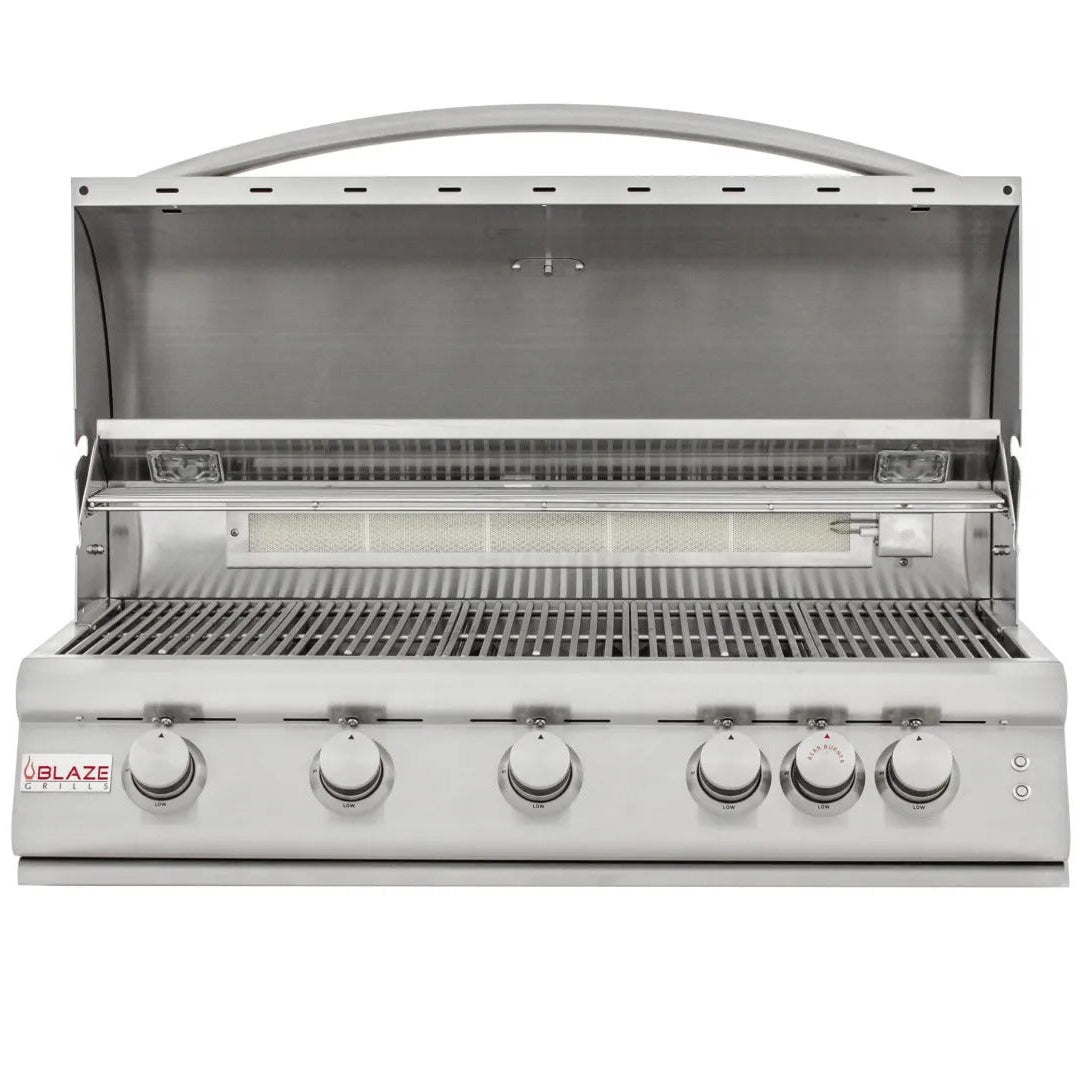 Blaze 40-Inch 5-Burner LTE Gas Grill with Rear Burner and Built-in Lighting System